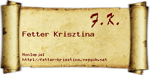 Fetter Krisztina névjegykártya